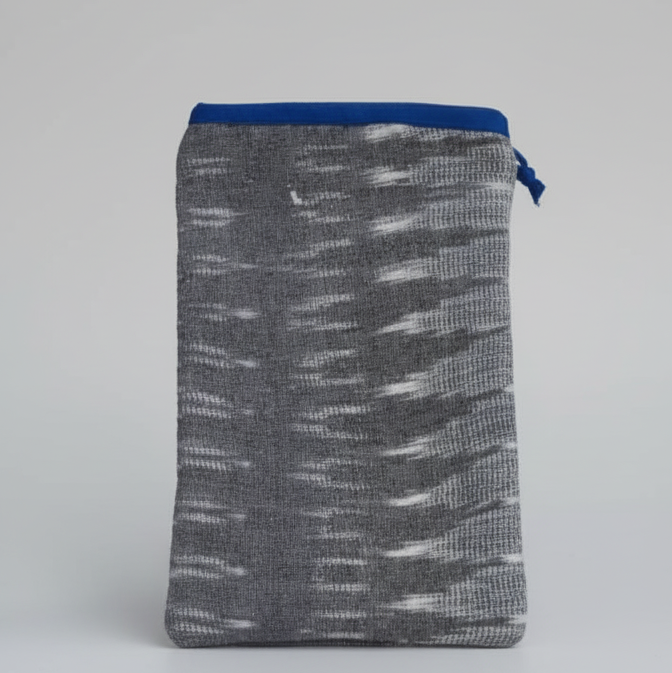 Grey Ikkat Toilet Pouch